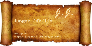 Junger Júlia névjegykártya